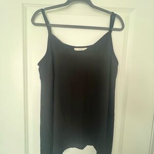 Sejour Black Asymmetrical Hem Camisole | Size 16W | Adjustable Straps